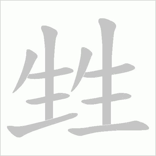 甡字动态笔顺演示
