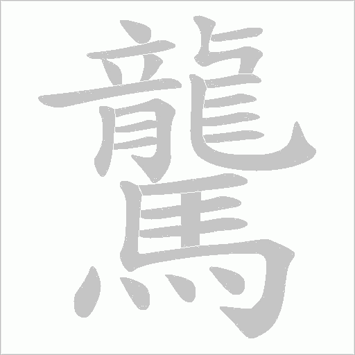 驡字动态笔顺演示