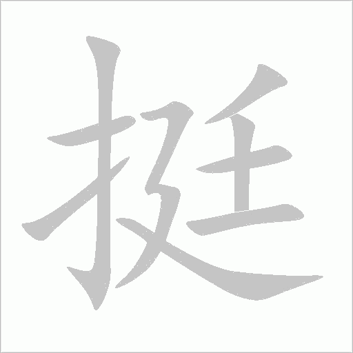 挺字动态笔顺演示