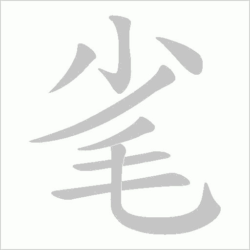 毟字动态笔顺演示