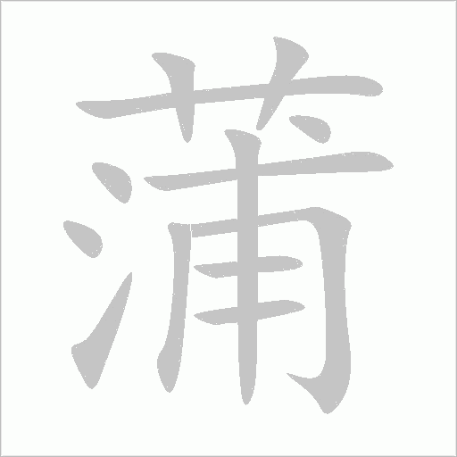 蒲字动态笔顺演示