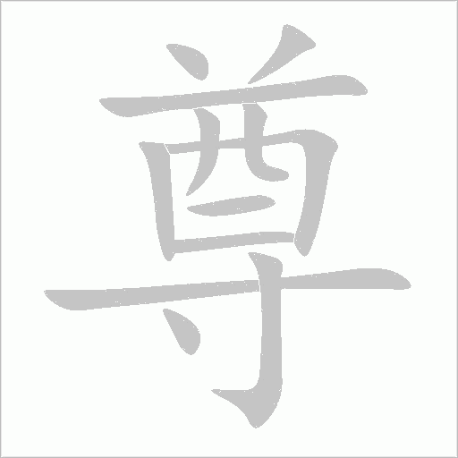 尊字动态笔顺演示