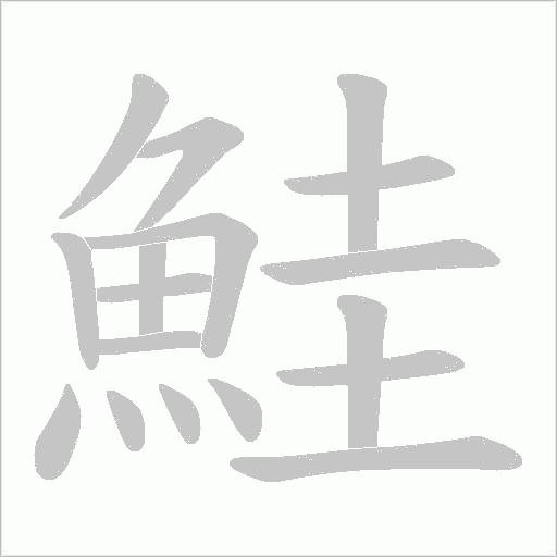 鮭字动态笔顺演示