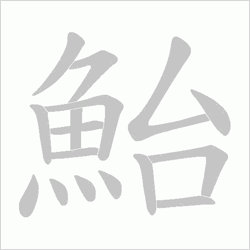 鮐字动态笔顺演示