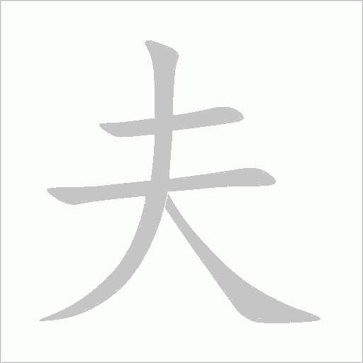 夫字动态笔顺演示