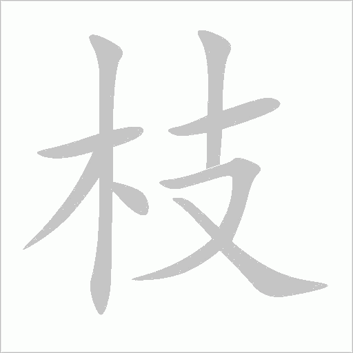 枝字动态笔顺演示