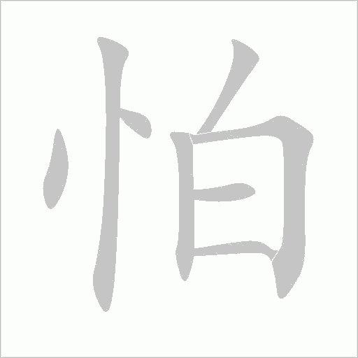 怕字动态笔顺演示