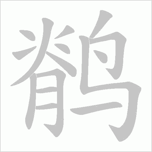 鹡字动态笔顺演示