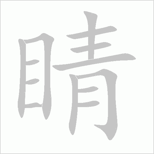 睛字动态笔顺演示