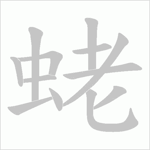 蛯字动态笔顺演示