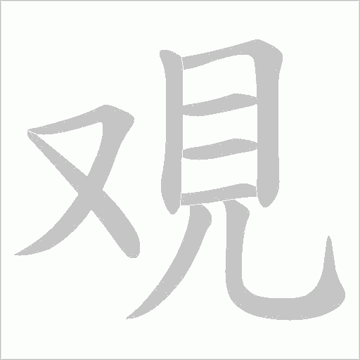 覌字动态笔顺演示