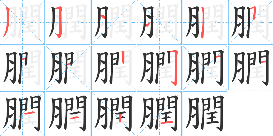膶字笔顺步骤