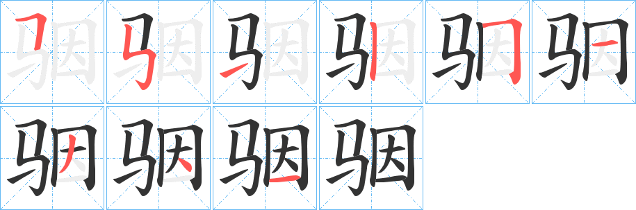 骃字笔顺步骤