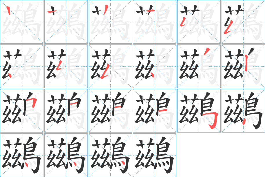 鷀字完整笔顺步骤图