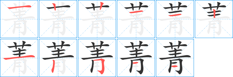 菁字完整笔顺步骤图