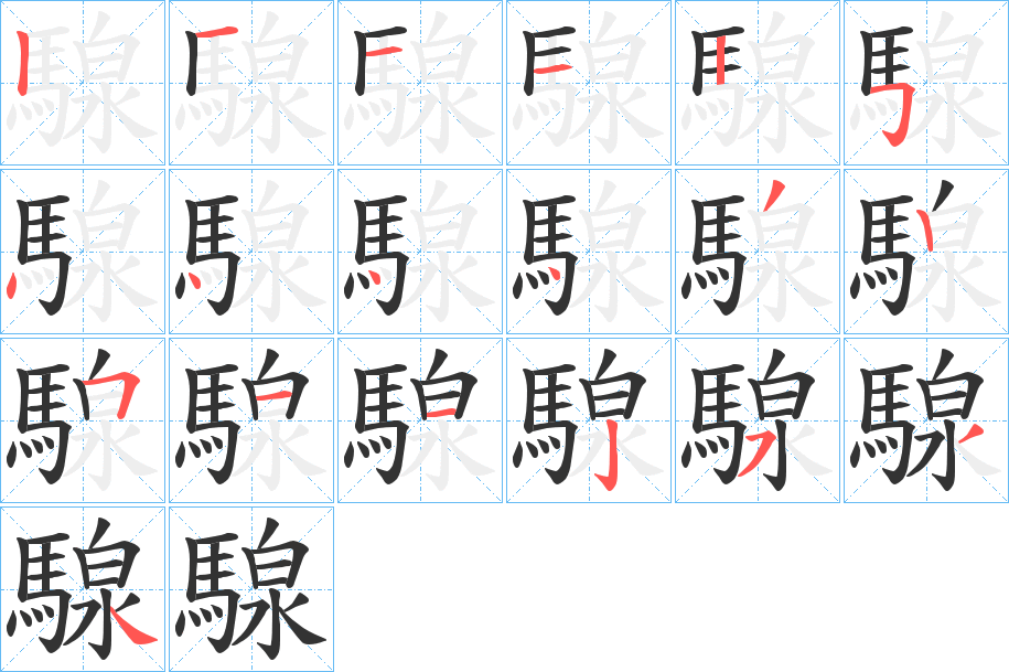 騡字完整笔顺步骤图