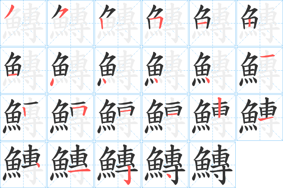 鱄字完整笔顺步骤图