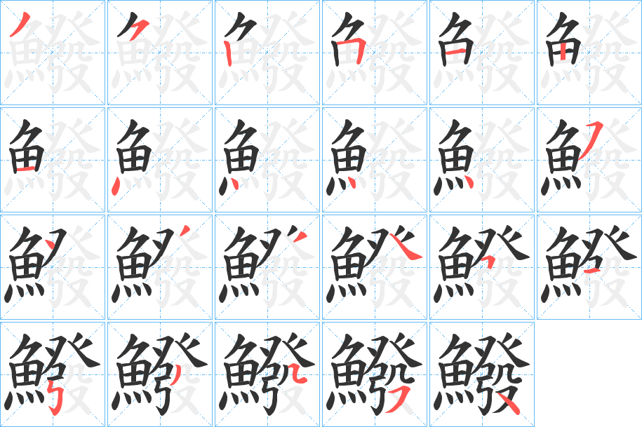 鱍字笔顺步骤