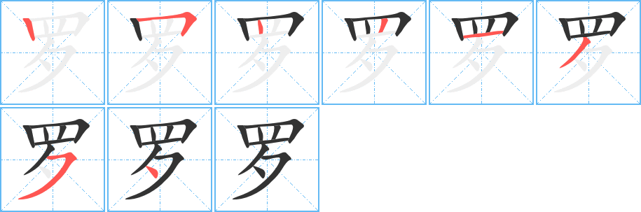 罗字完整笔顺步骤图