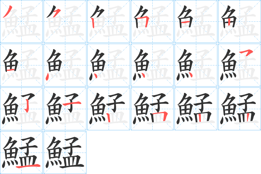 鯭字完整笔顺步骤图