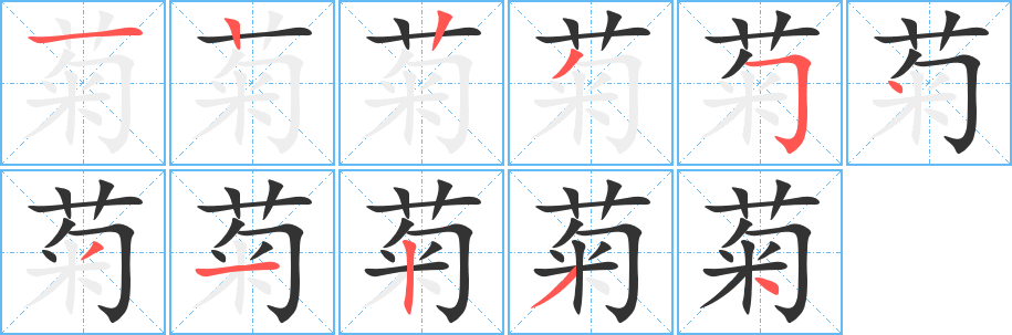 菊字完整笔顺步骤图