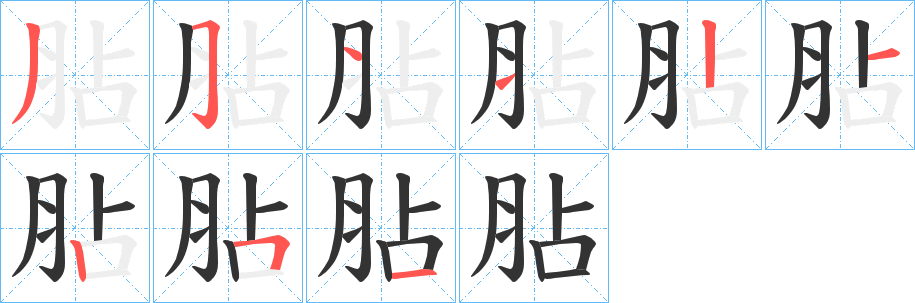 胋字笔顺步骤