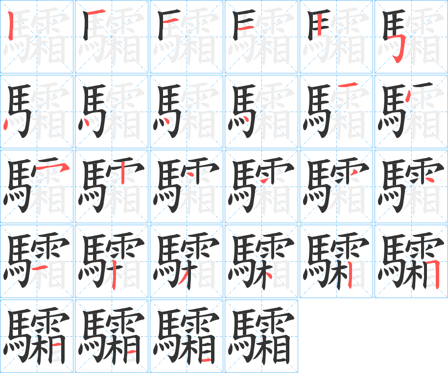 驦字完整笔顺步骤图