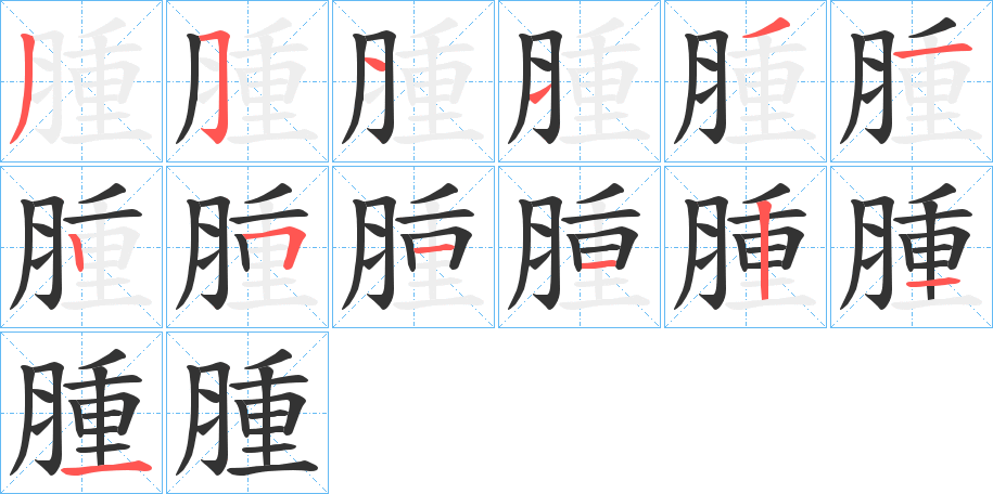 腫字完整笔顺步骤图