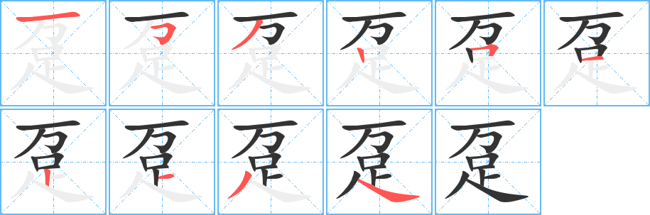 趸字完整笔顺步骤图