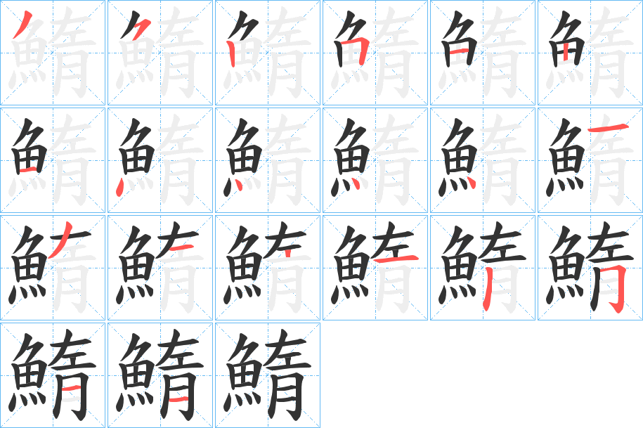 鰖字完整笔顺步骤图