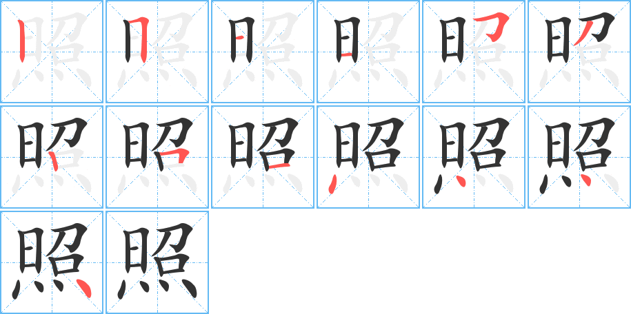 照字完整笔顺步骤图