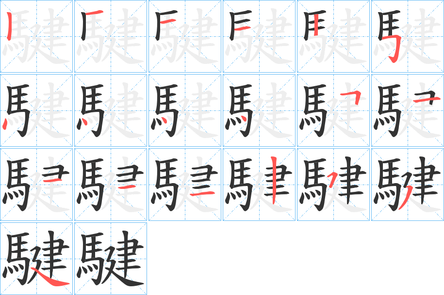 騝字笔顺步骤