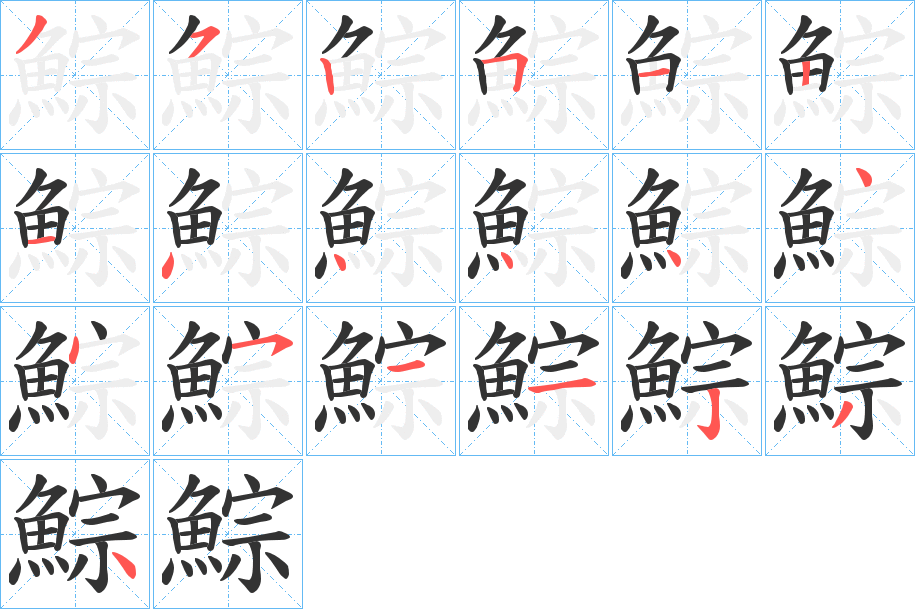 鯮字笔顺步骤
