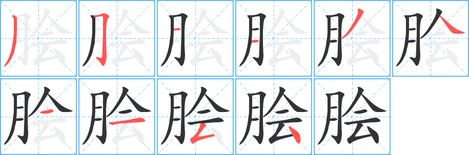 脍字完整笔顺步骤图
