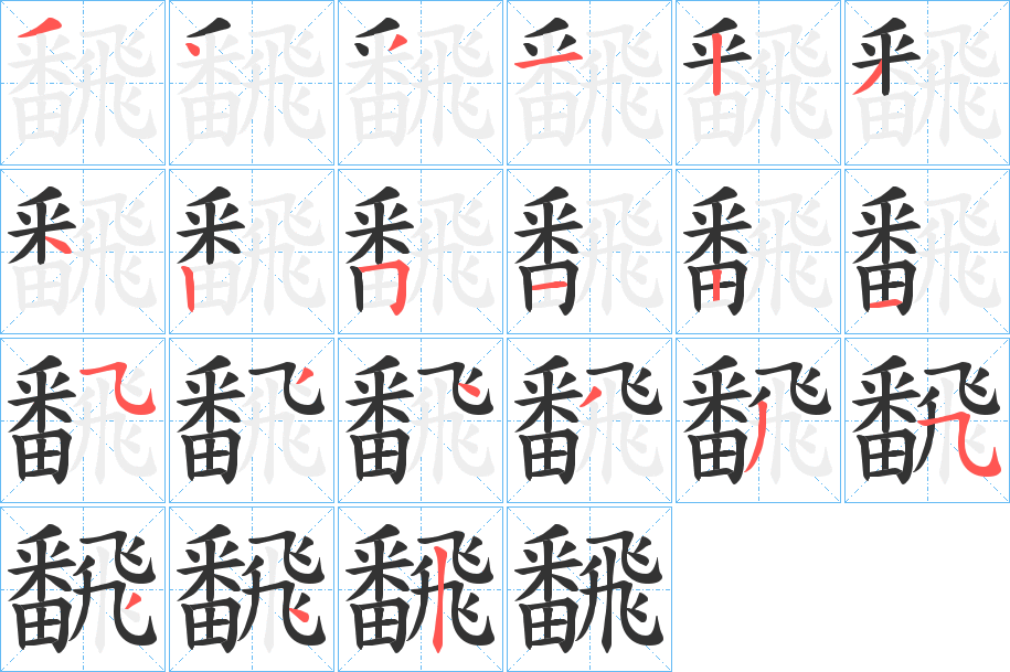 飜字完整笔顺步骤图