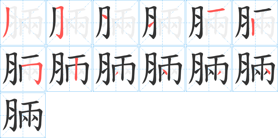 脼字笔顺步骤