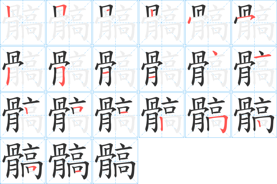 髇字笔顺步骤