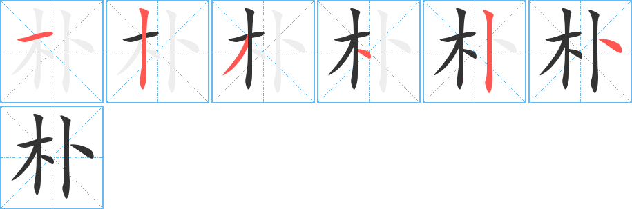 朴字完整笔顺步骤图
