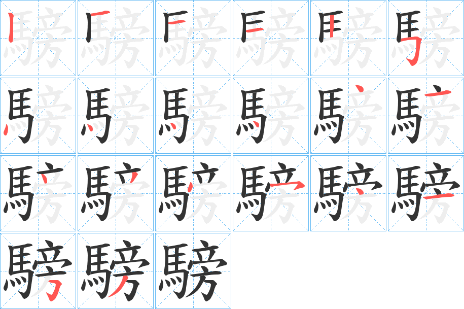 騯字完整笔顺步骤图