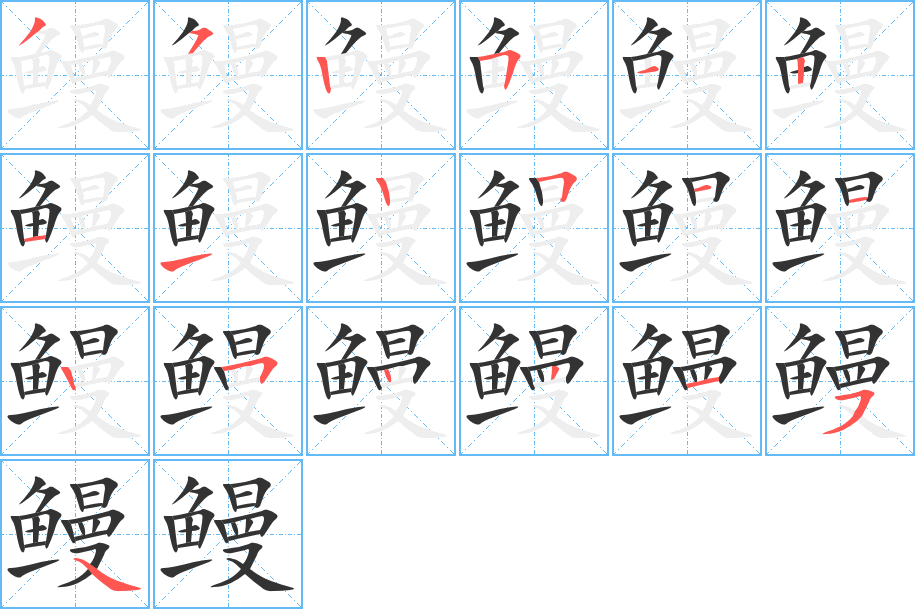 鳗字完整笔顺步骤图