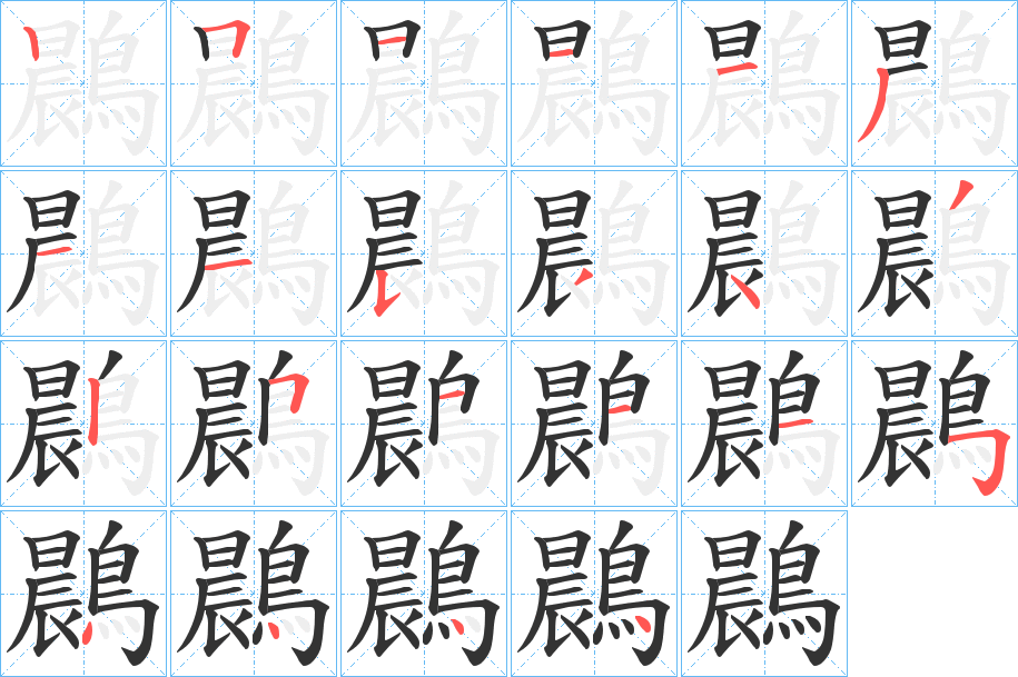 鷐字笔顺步骤