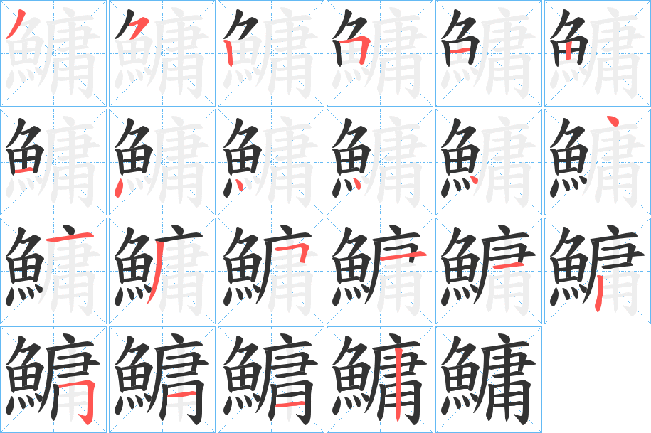 鱅字完整笔顺步骤图