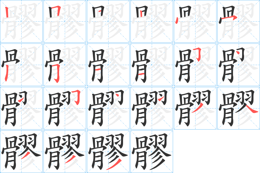 髎字笔顺步骤