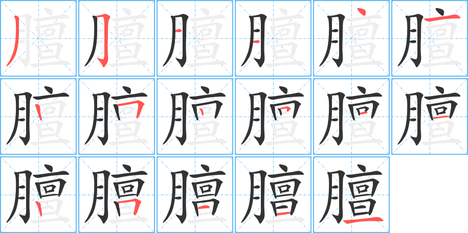 膻字完整笔顺步骤图