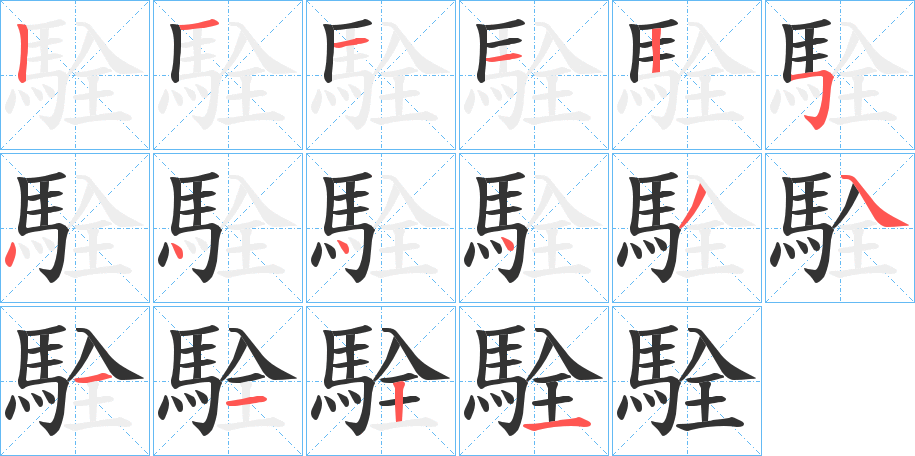 駩字笔顺步骤