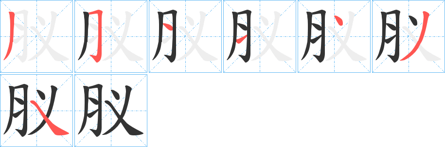 肞字笔顺步骤