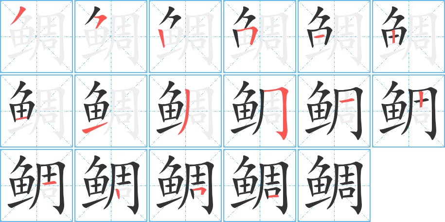 鲷字完整笔顺步骤图